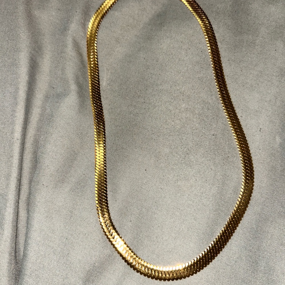 Gold Herringbone Chain Necklace - Women Jewelry